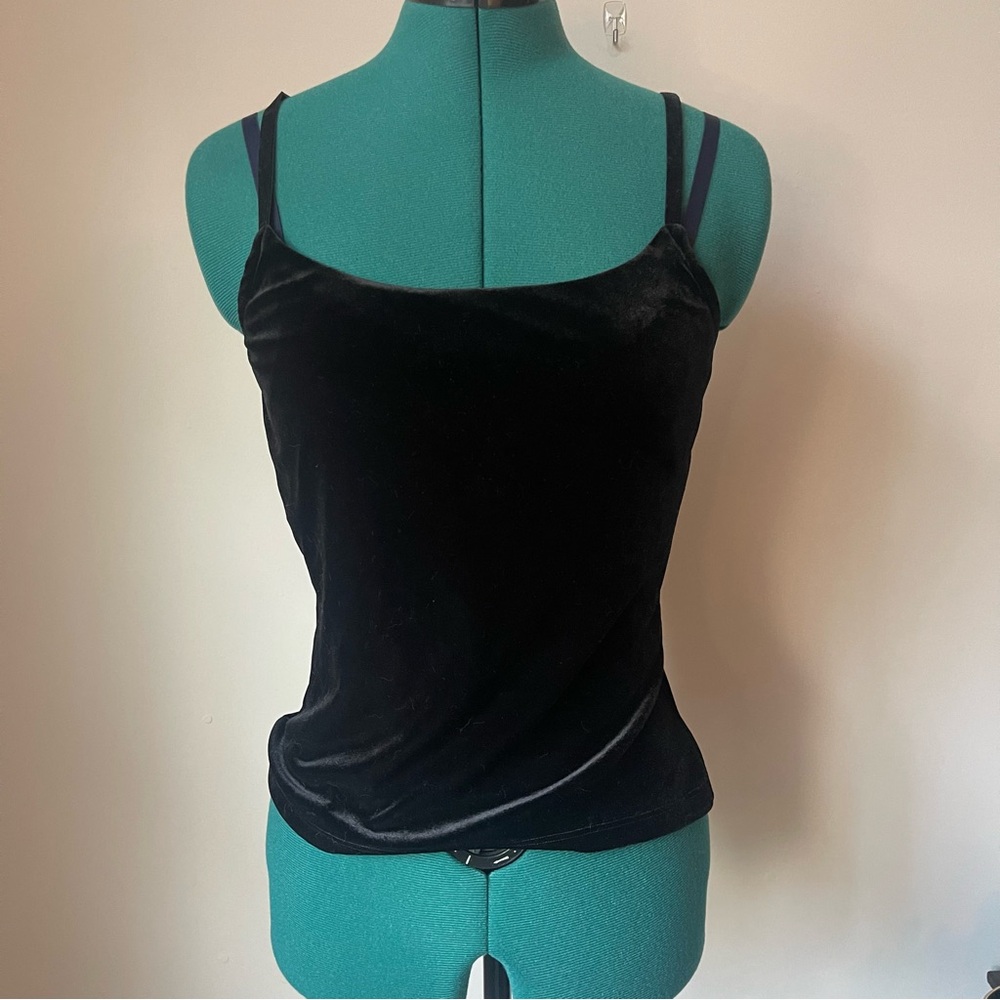 Y2K Black Velvet Boston Proper Whimsygoth alt witchy fall tank S